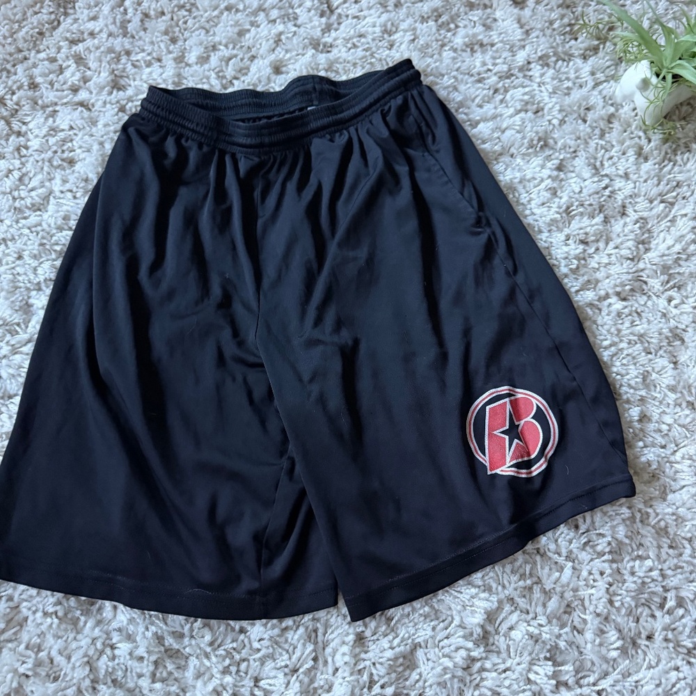 Comfortable Black sportek men’s basketball, long, comfy Athletic Shorts with Red - Picture 1 of 6